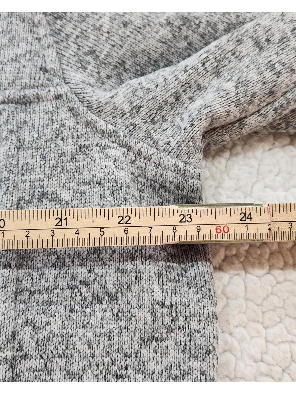 LL Bean Snap Fleece Gray Pullover Sweater Jacket Mens Size Large Slightly Fitted - Picture 5 of 9